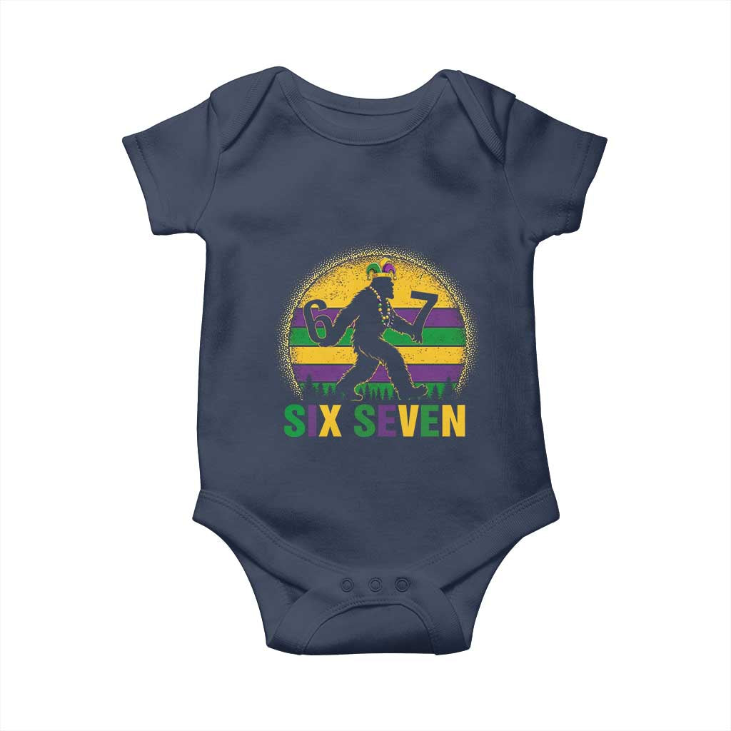 Mardi Gras Bigfoot Baby Onesie Funny Six Seven Meme Carnival Trendy