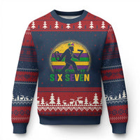 Mardi Gras Bigfoot Ugly Christmas Sweater Funny Six Seven Meme Carnival Trendy