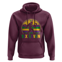 Mardi Gras Bigfoot Hoodie Funny Six Seven Meme Carnival Trendy