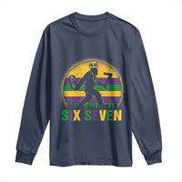 Mardi Gras Bigfoot Long Sleeve Shirt Funny Six Seven Meme Carnival Trendy