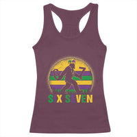 Mardi Gras Bigfoot Racerback Tank Top Funny Six Seven Meme Carnival Trendy