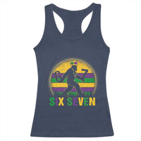 Mardi Gras Bigfoot Racerback Tank Top Funny Six Seven Meme Carnival Trendy
