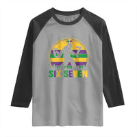 Mardi Gras Bigfoot Raglan Shirt Funny Six Seven Meme Carnival Trendy