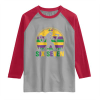 Mardi Gras Bigfoot Raglan Shirt Funny Six Seven Meme Carnival Trendy