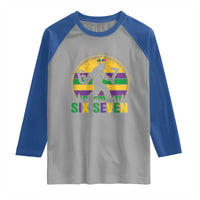 Mardi Gras Bigfoot Raglan Shirt Funny Six Seven Meme Carnival Trendy