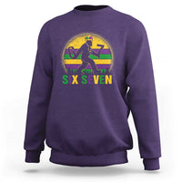 Mardi Gras Bigfoot Sweatshirt Funny Six Seven Meme Carnival Trendy