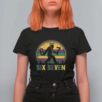 Mardi Gras Bigfoot T Shirt For Women Funny Six Seven Meme Carnival Trendy