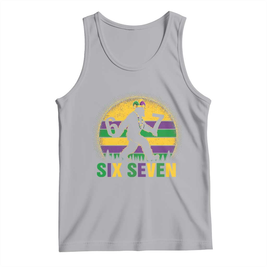 Mardi Gras Bigfoot Tank Top Funny Six Seven Meme Carnival Trendy