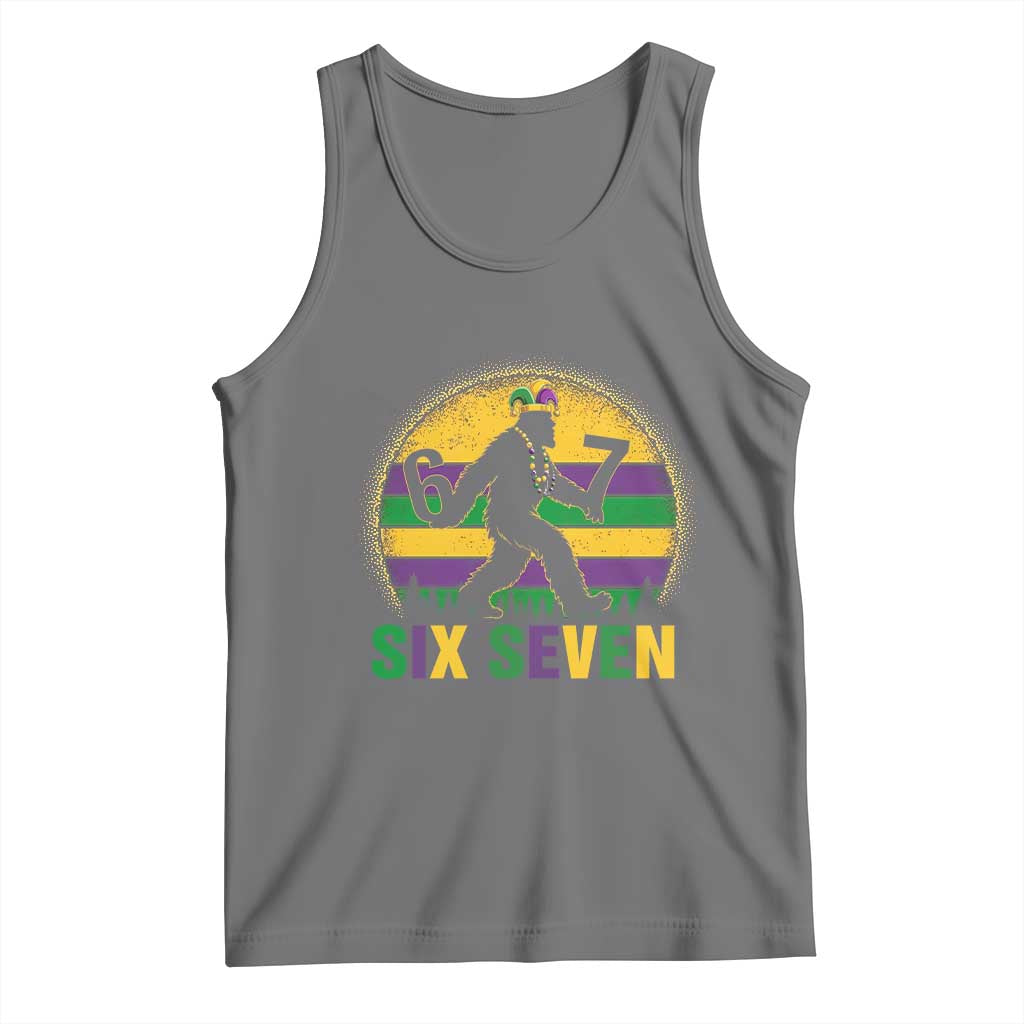 Mardi Gras Bigfoot Tank Top Funny Six Seven Meme Carnival Trendy