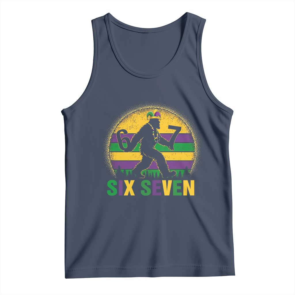 Mardi Gras Bigfoot Tank Top Funny Six Seven Meme Carnival Trendy