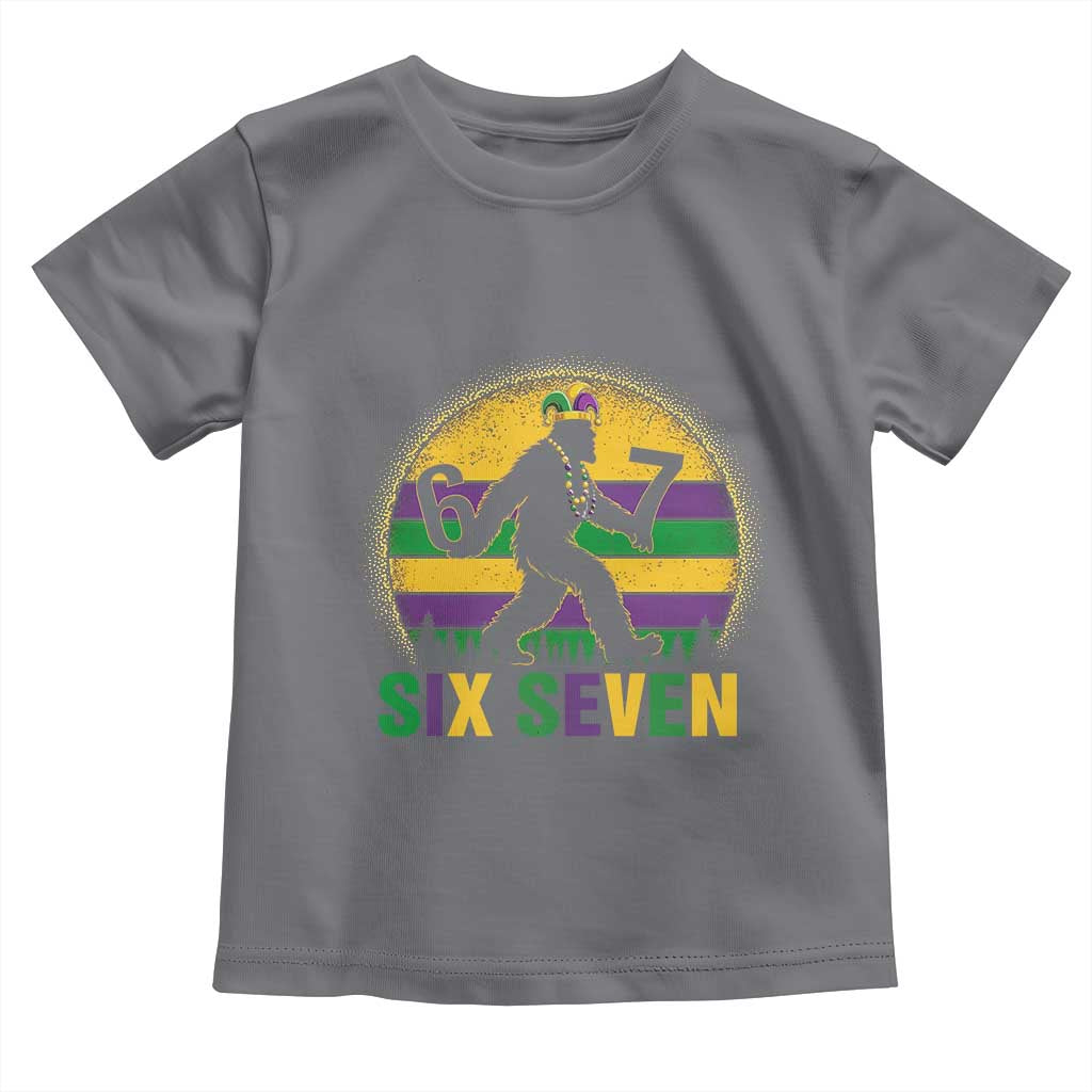 Mardi Gras Bigfoot Toddler T Shirt Funny Six Seven Meme Carnival Trendy