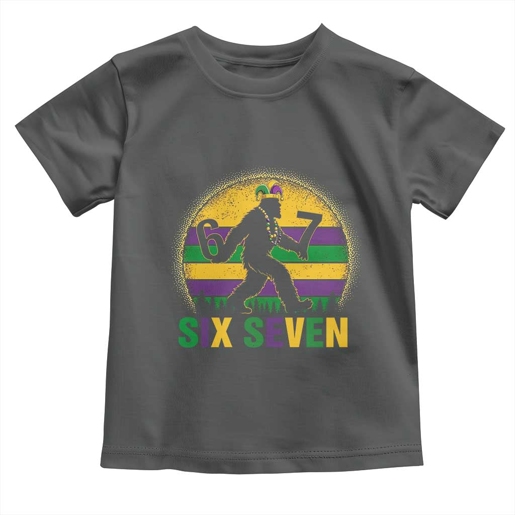 Mardi Gras Bigfoot Toddler T Shirt Funny Six Seven Meme Carnival Trendy