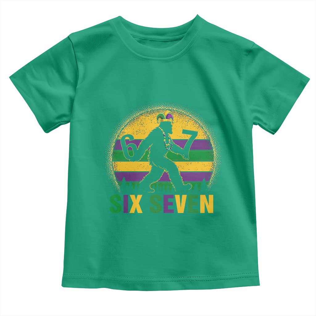 Mardi Gras Bigfoot Toddler T Shirt Funny Six Seven Meme Carnival Trendy