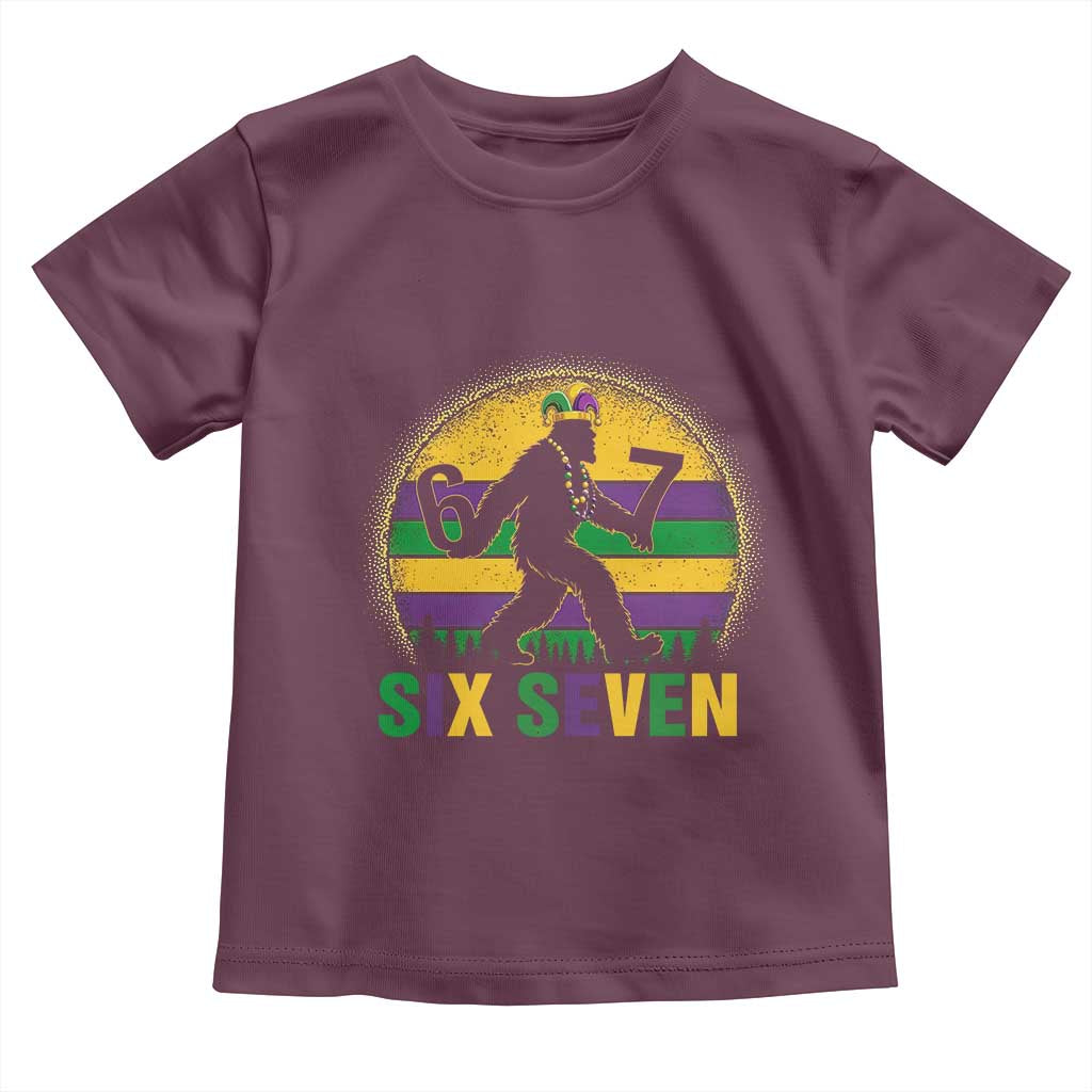 Mardi Gras Bigfoot Toddler T Shirt Funny Six Seven Meme Carnival Trendy