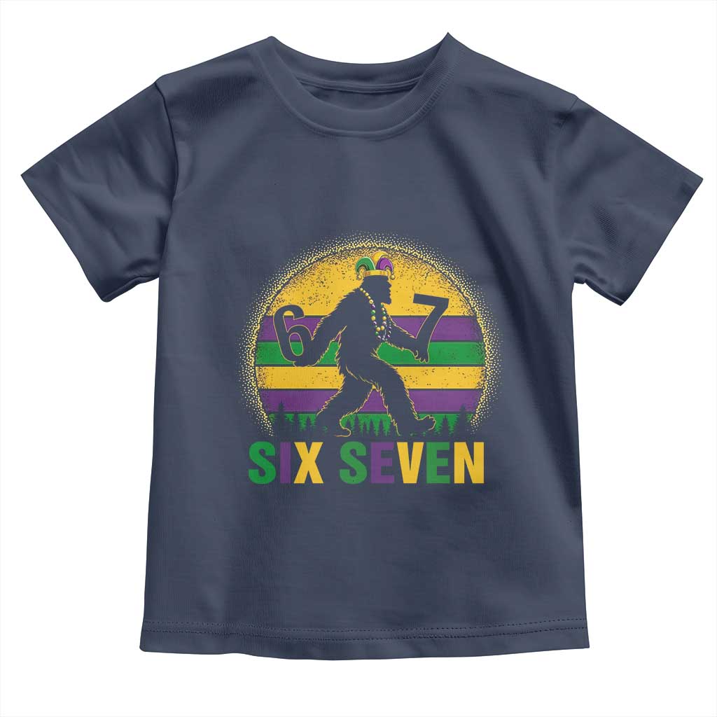 Mardi Gras Bigfoot Toddler T Shirt Funny Six Seven Meme Carnival Trendy