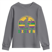 Mardi Gras Bigfoot Youth Sweatshirt Funny Six Seven Meme Carnival Trendy