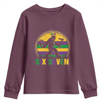 Mardi Gras Bigfoot Youth Sweatshirt Funny Six Seven Meme Carnival Trendy