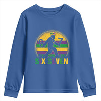 Mardi Gras Bigfoot Youth Sweatshirt Funny Six Seven Meme Carnival Trendy