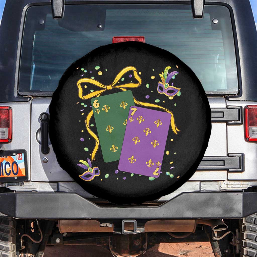 67 Mardi Gras Spare Tire Cover Funny Six Seven Playing Cards Meme
