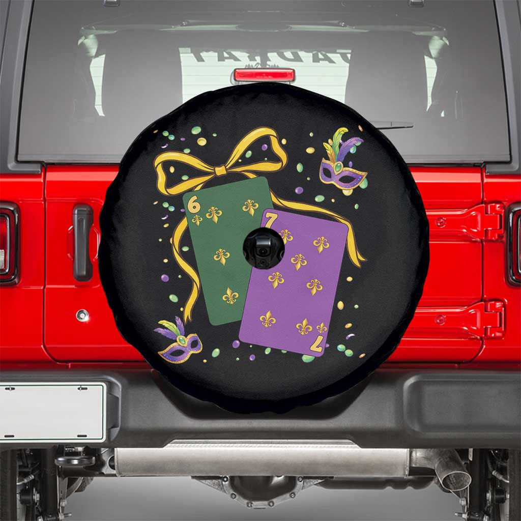 67 Mardi Gras Spare Tire Cover Funny Six Seven Playing Cards Meme