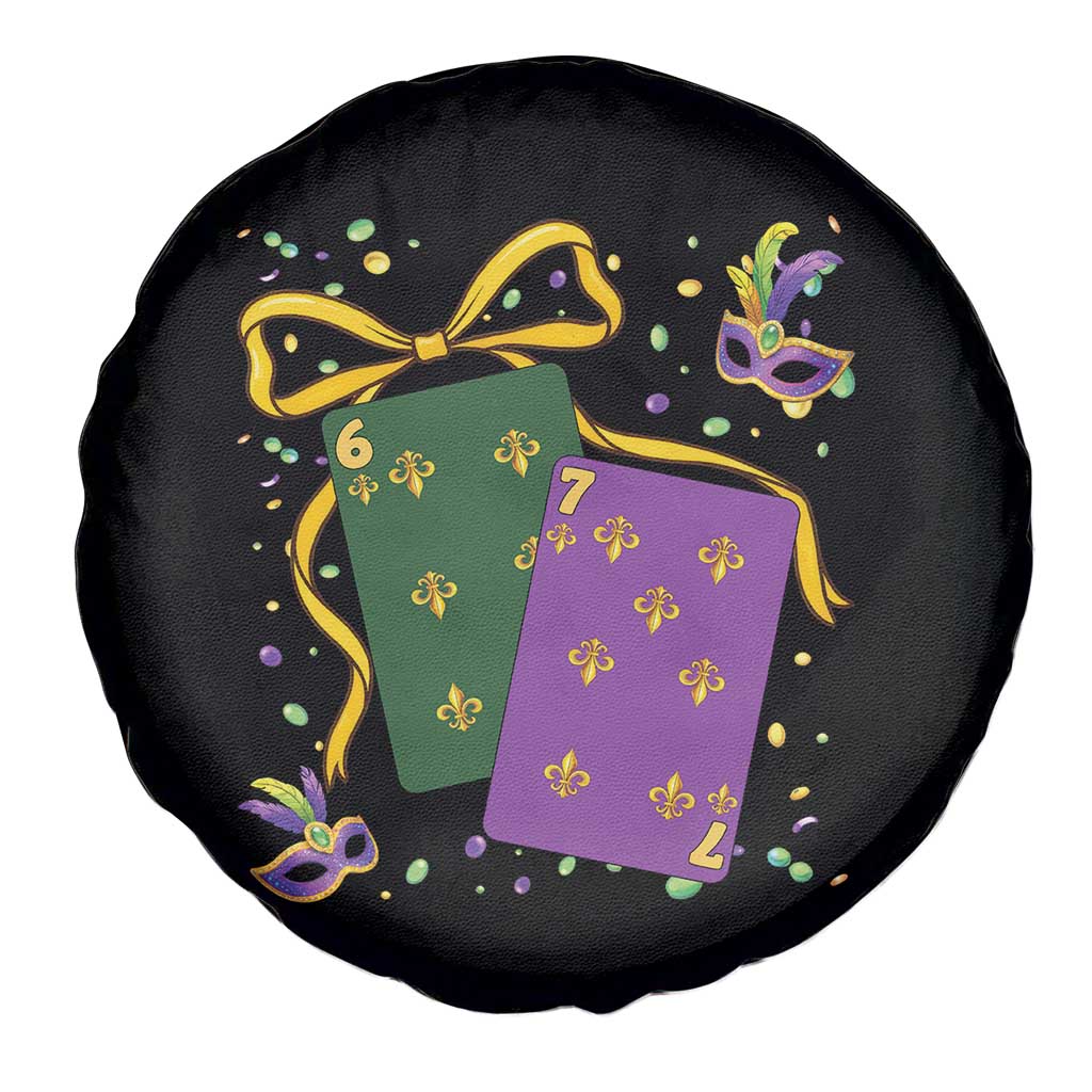 67 Mardi Gras Spare Tire Cover Funny Six Seven Playing Cards Meme
