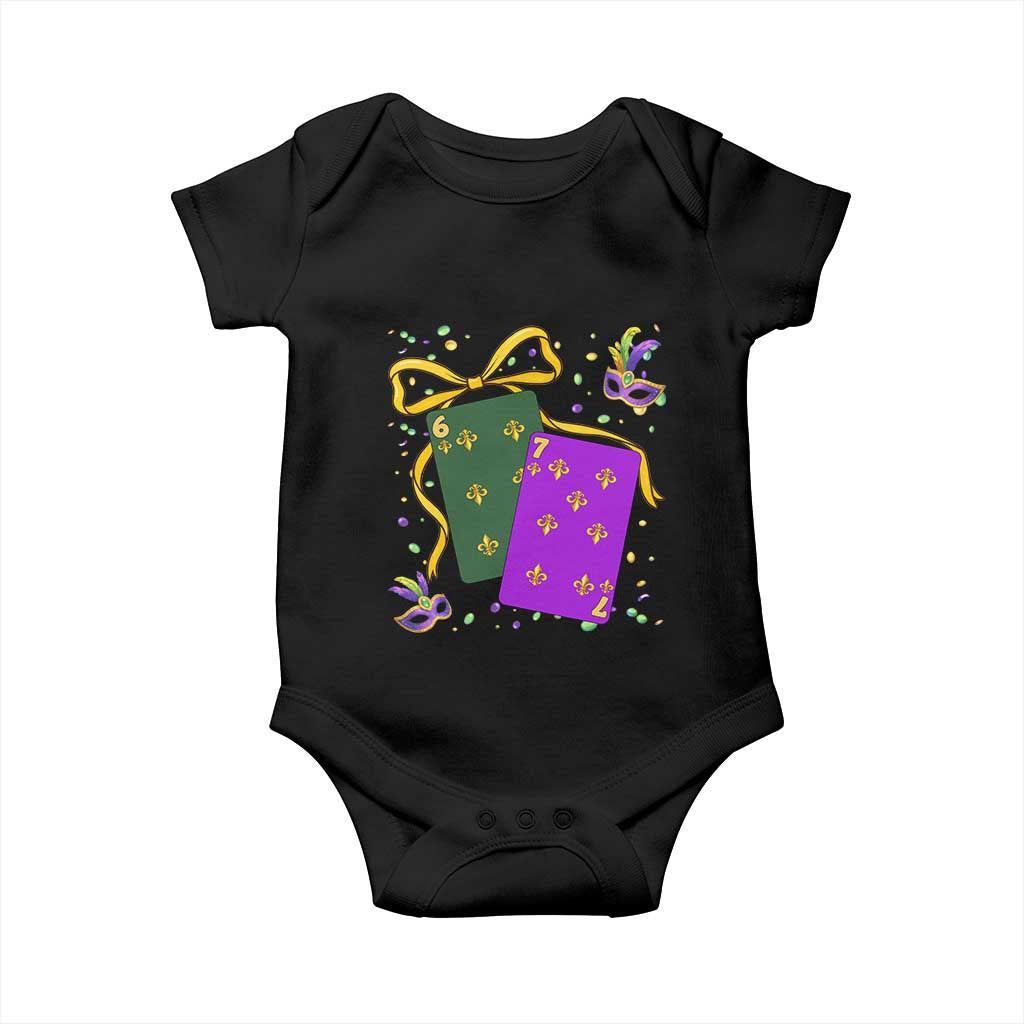 67 Mardi Gras Baby Onesie Funny Six Seven Playing Cards Meme