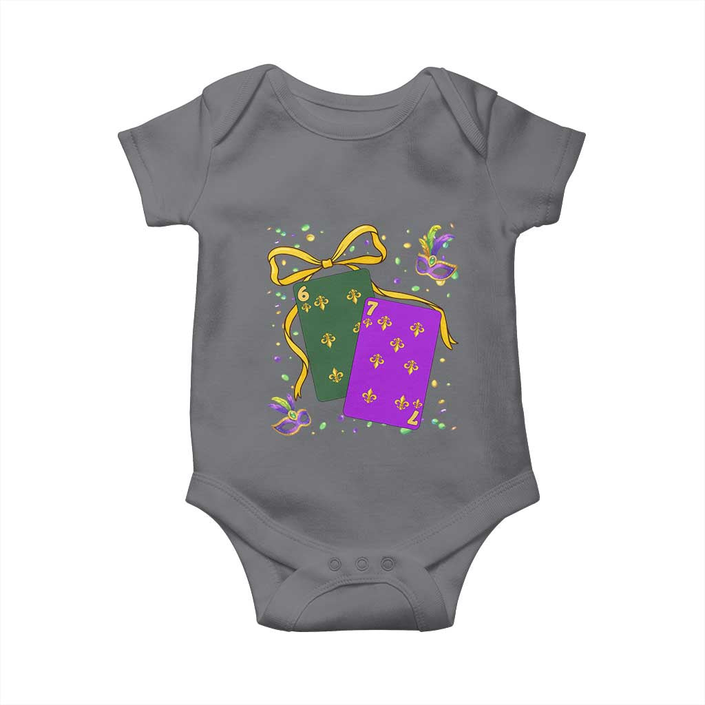 67 Mardi Gras Baby Onesie Funny Six Seven Playing Cards Meme