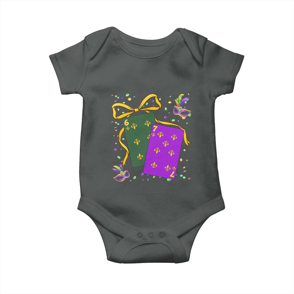 67 Mardi Gras Baby Onesie Funny Six Seven Playing Cards Meme