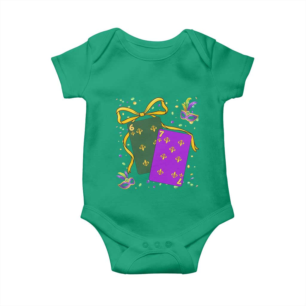 67 Mardi Gras Baby Onesie Funny Six Seven Playing Cards Meme