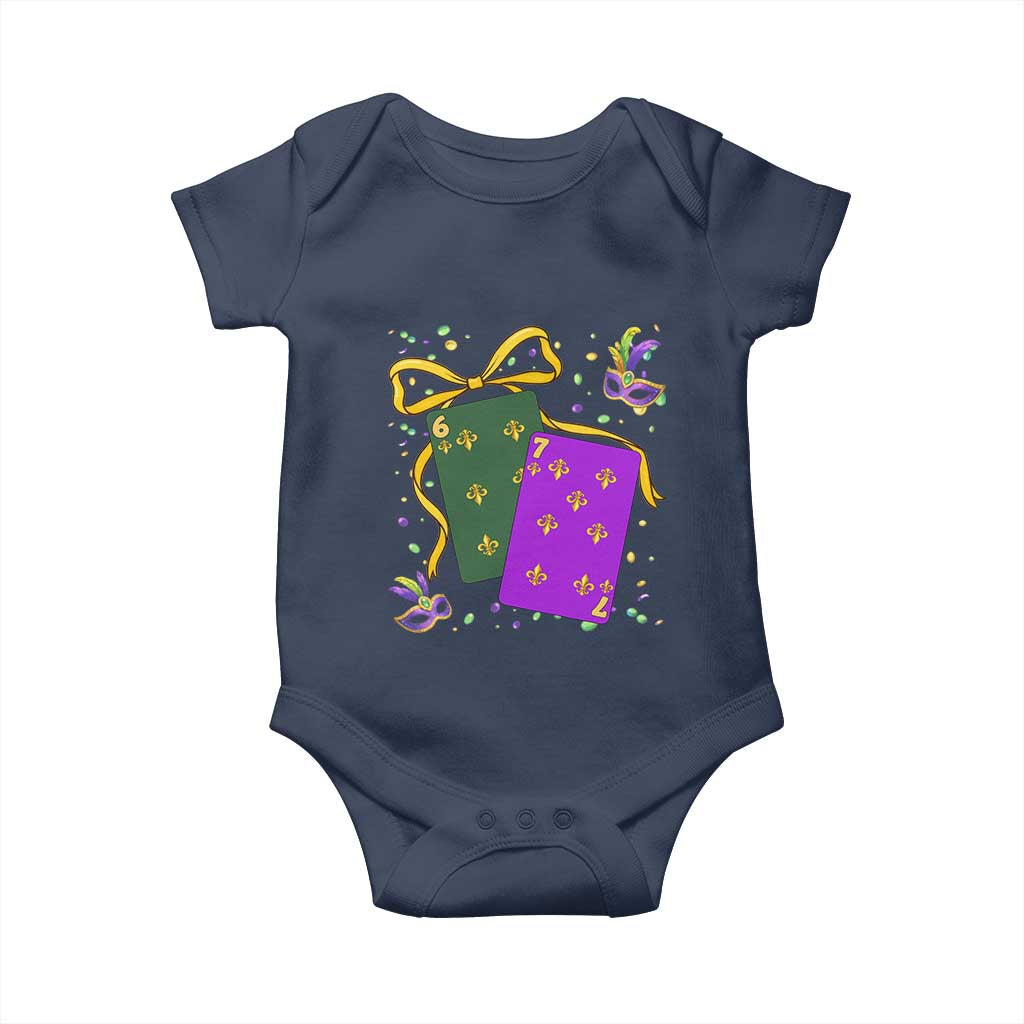 67 Mardi Gras Baby Onesie Funny Six Seven Playing Cards Meme