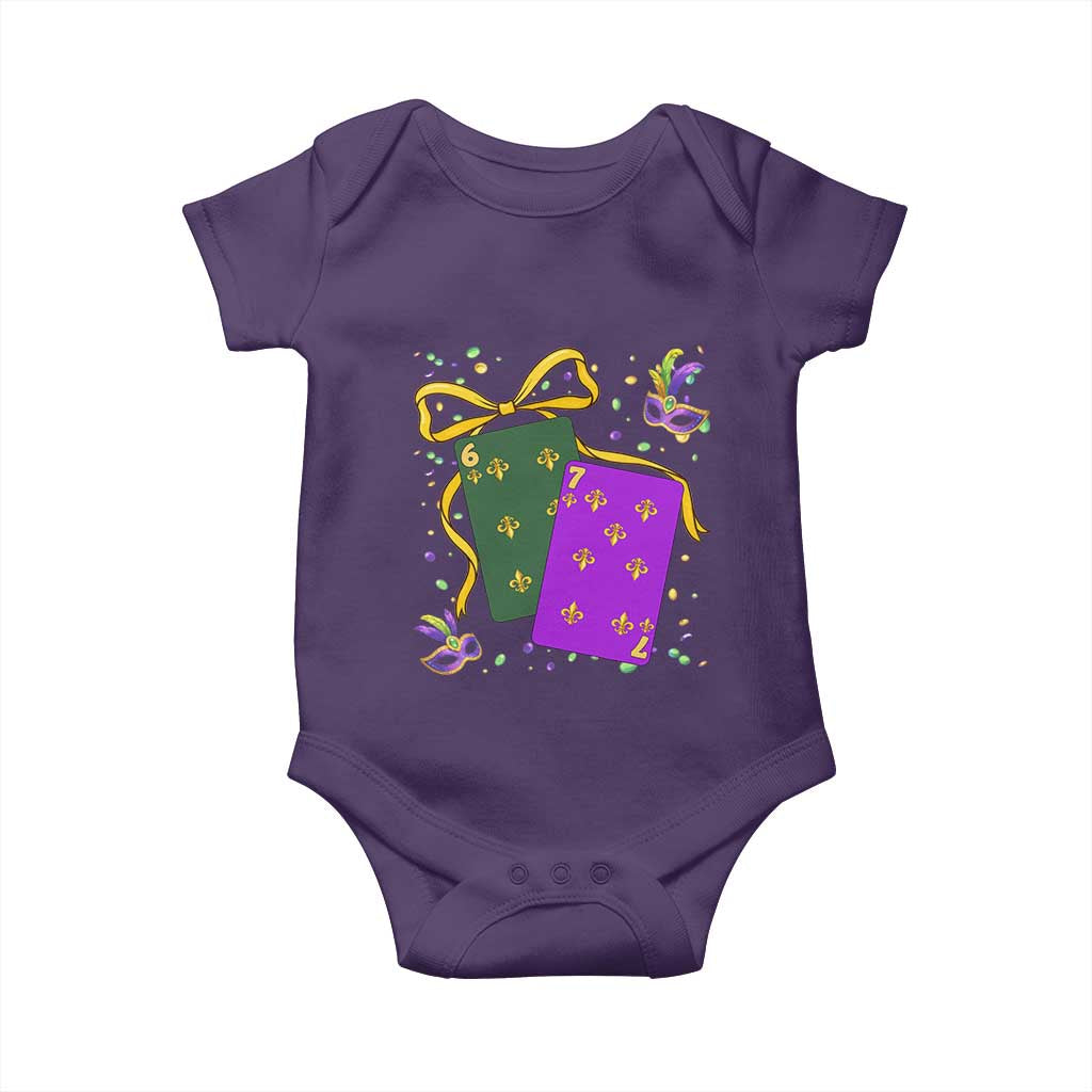 67 Mardi Gras Baby Onesie Funny Six Seven Playing Cards Meme