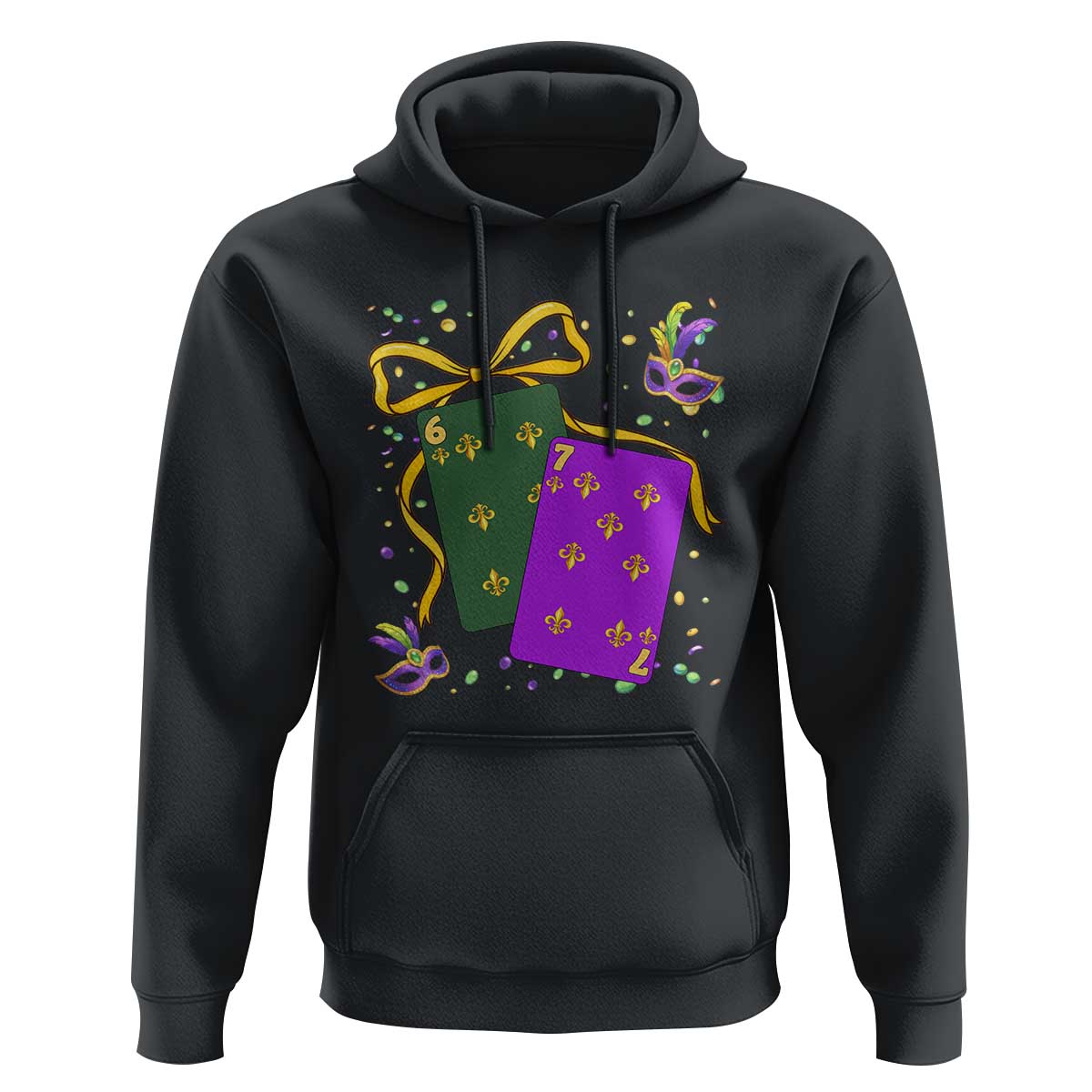67 Mardi Gras Hoodie Funny Six Seven Playing Cards Meme