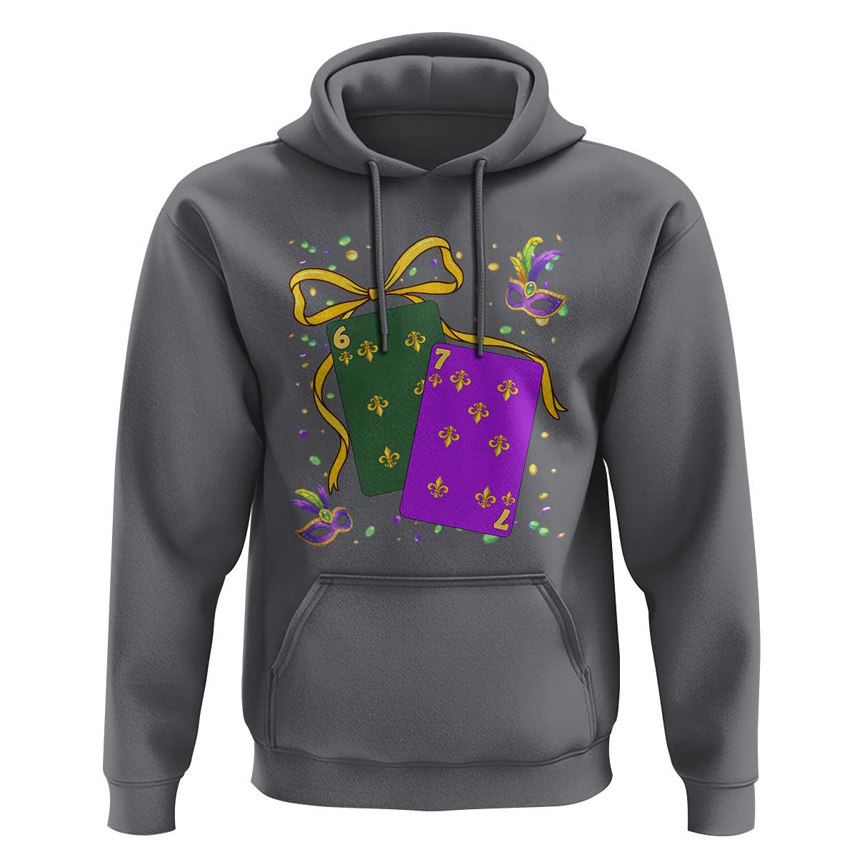 67 Mardi Gras Hoodie Funny Six Seven Playing Cards Meme