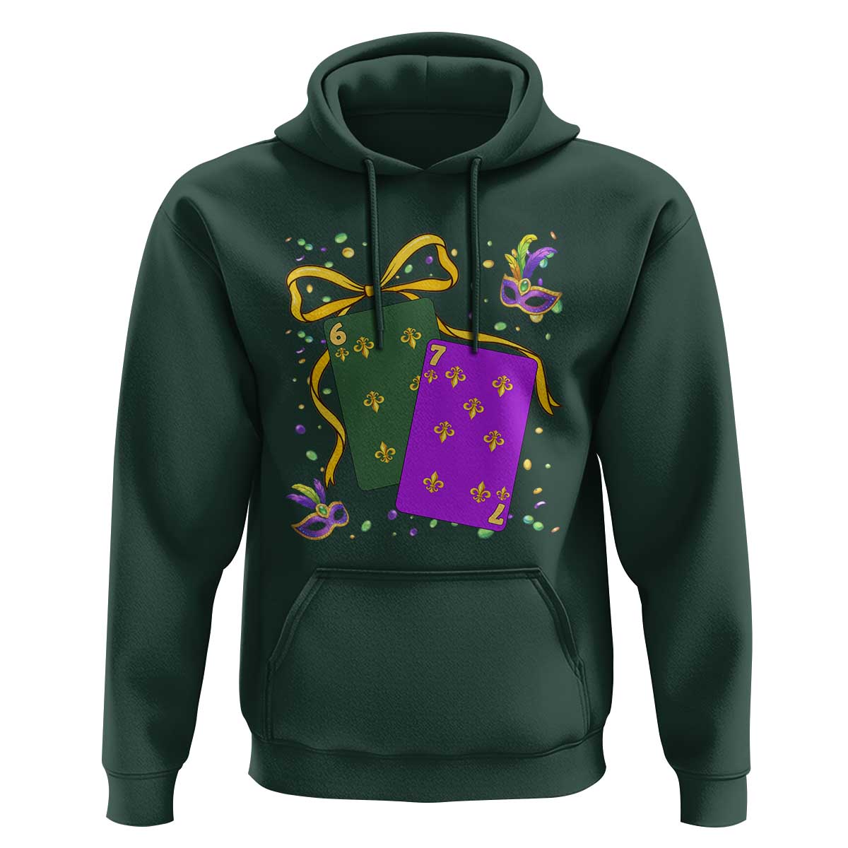 67 Mardi Gras Hoodie Funny Six Seven Playing Cards Meme