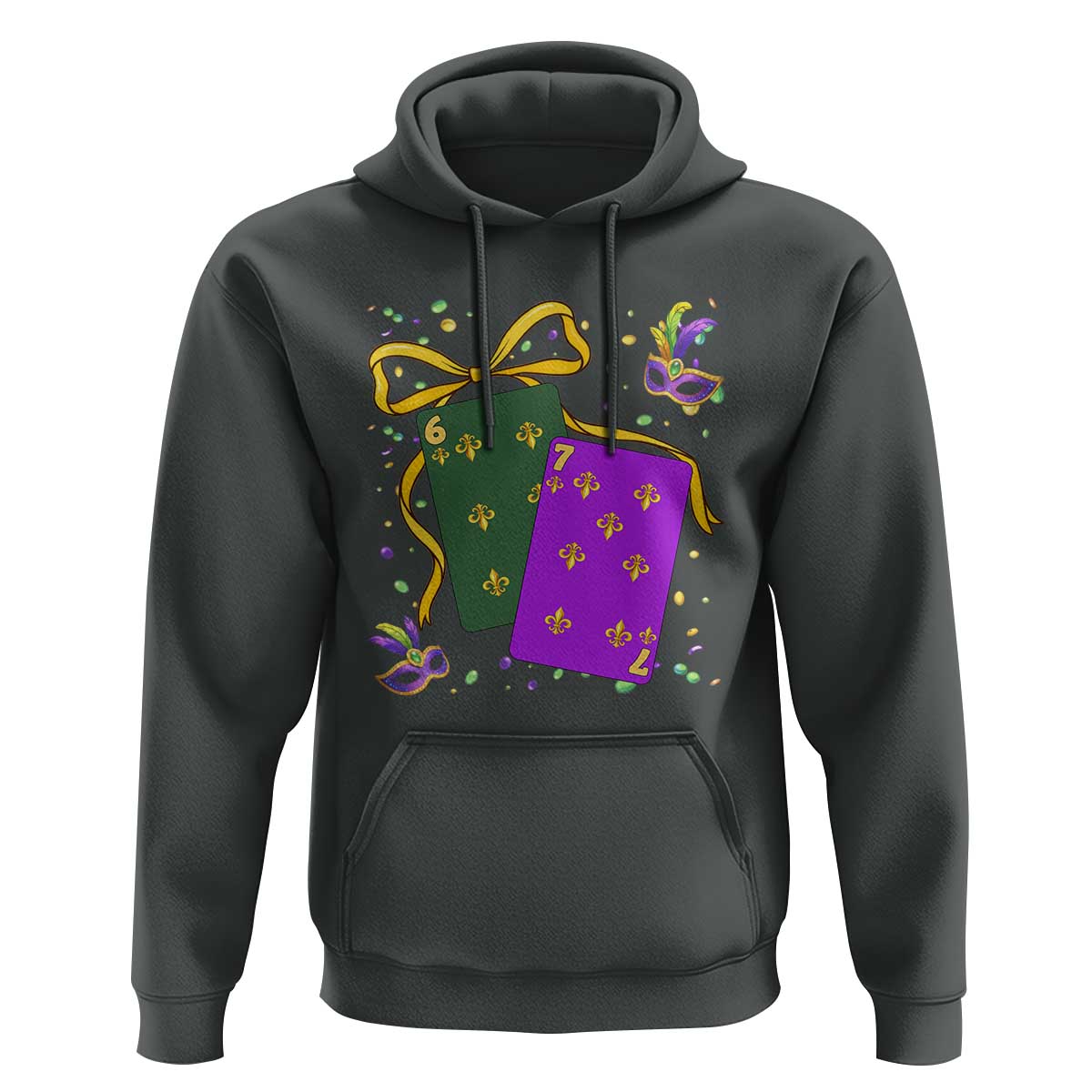 67 Mardi Gras Hoodie Funny Six Seven Playing Cards Meme