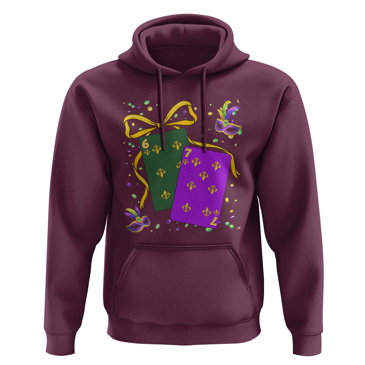 67 Mardi Gras Hoodie Funny Six Seven Playing Cards Meme