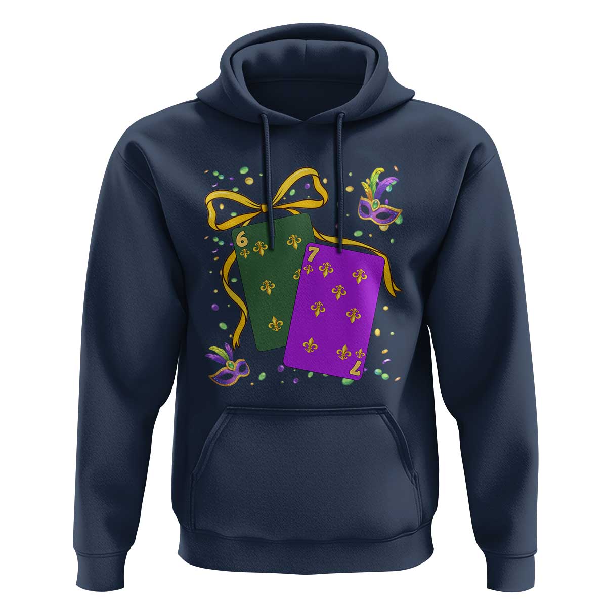 67 Mardi Gras Hoodie Funny Six Seven Playing Cards Meme