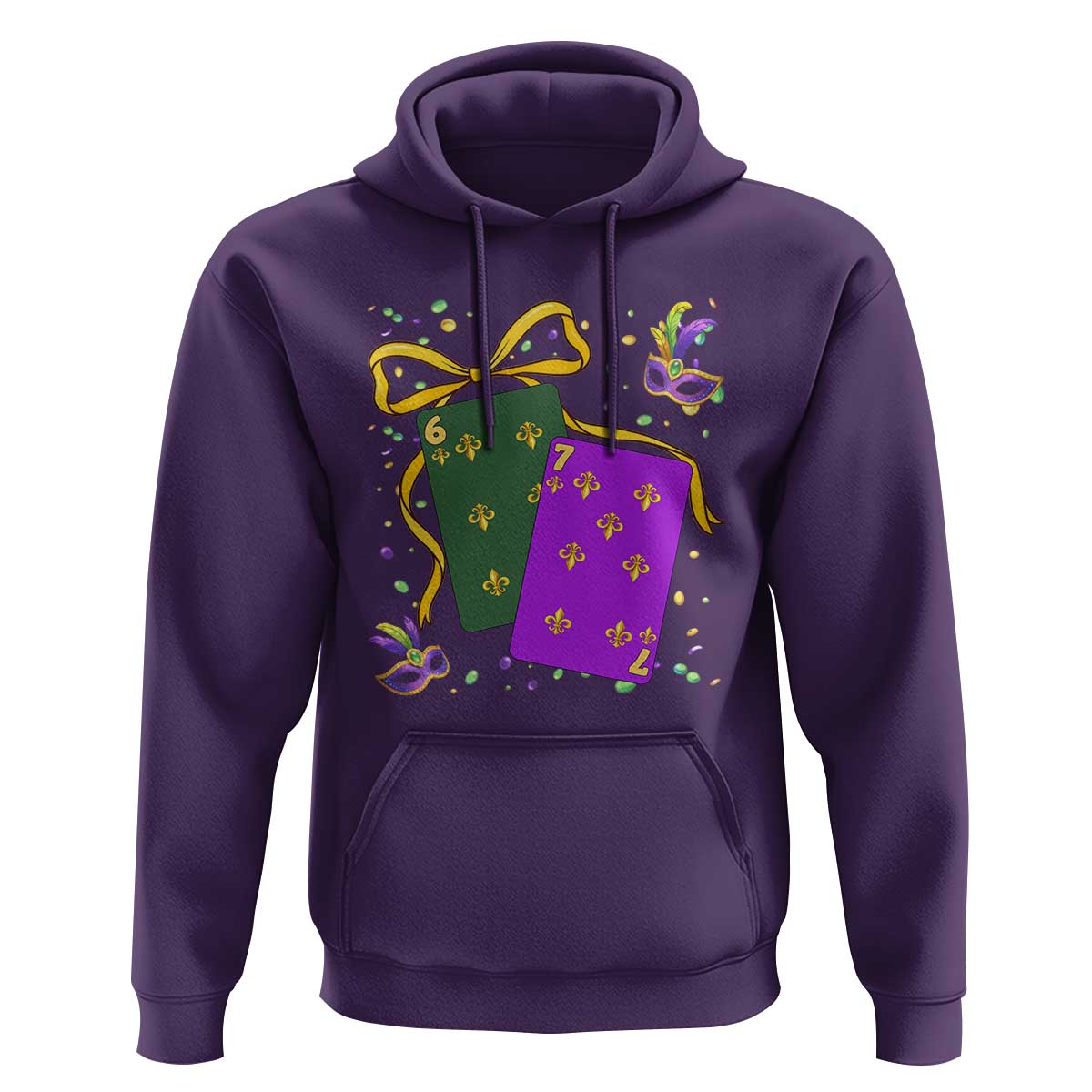 67 Mardi Gras Hoodie Funny Six Seven Playing Cards Meme