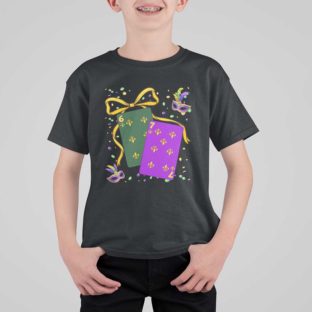 67 Mardi Gras T Shirt For Kid Funny Six Seven Playing Cards Meme