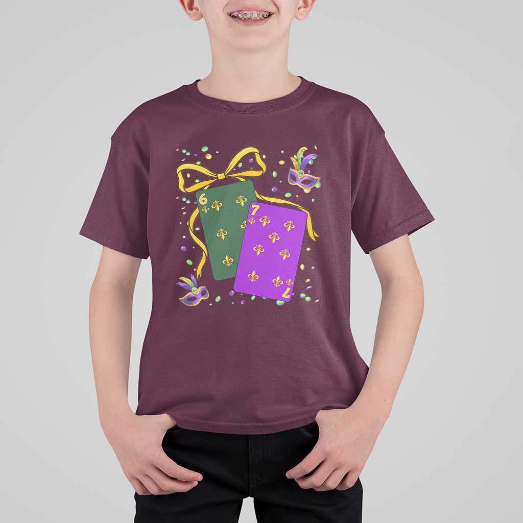 67 Mardi Gras T Shirt For Kid Funny Six Seven Playing Cards Meme
