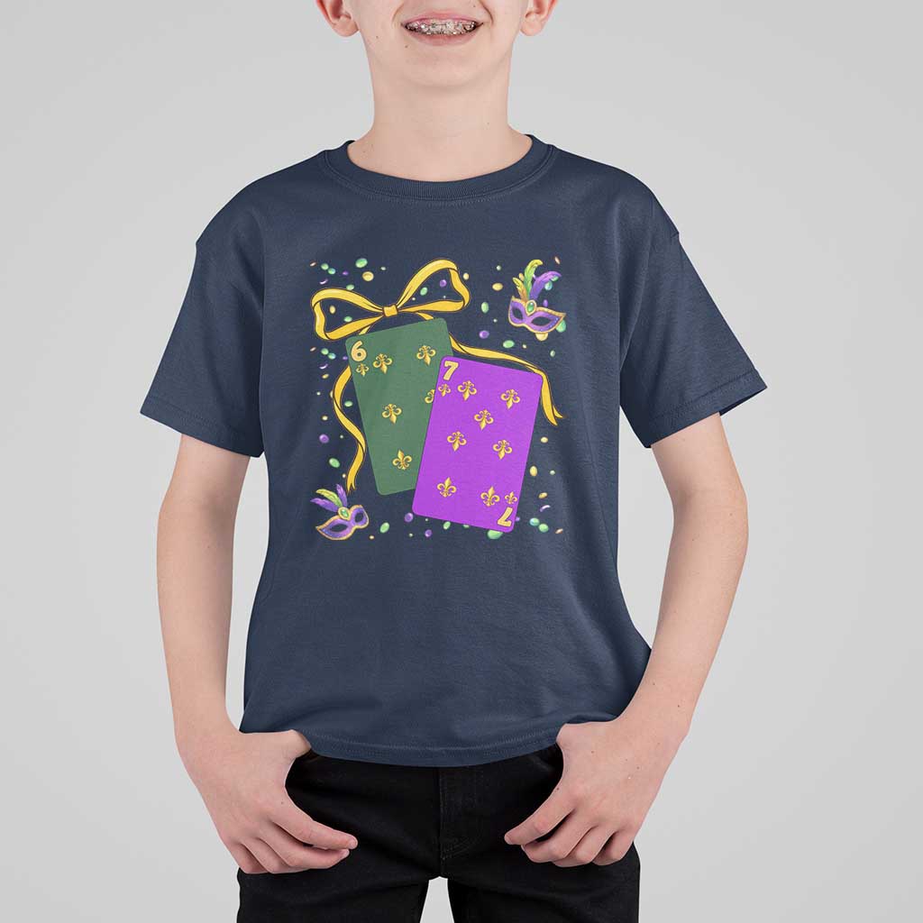 67 Mardi Gras T Shirt For Kid Funny Six Seven Playing Cards Meme