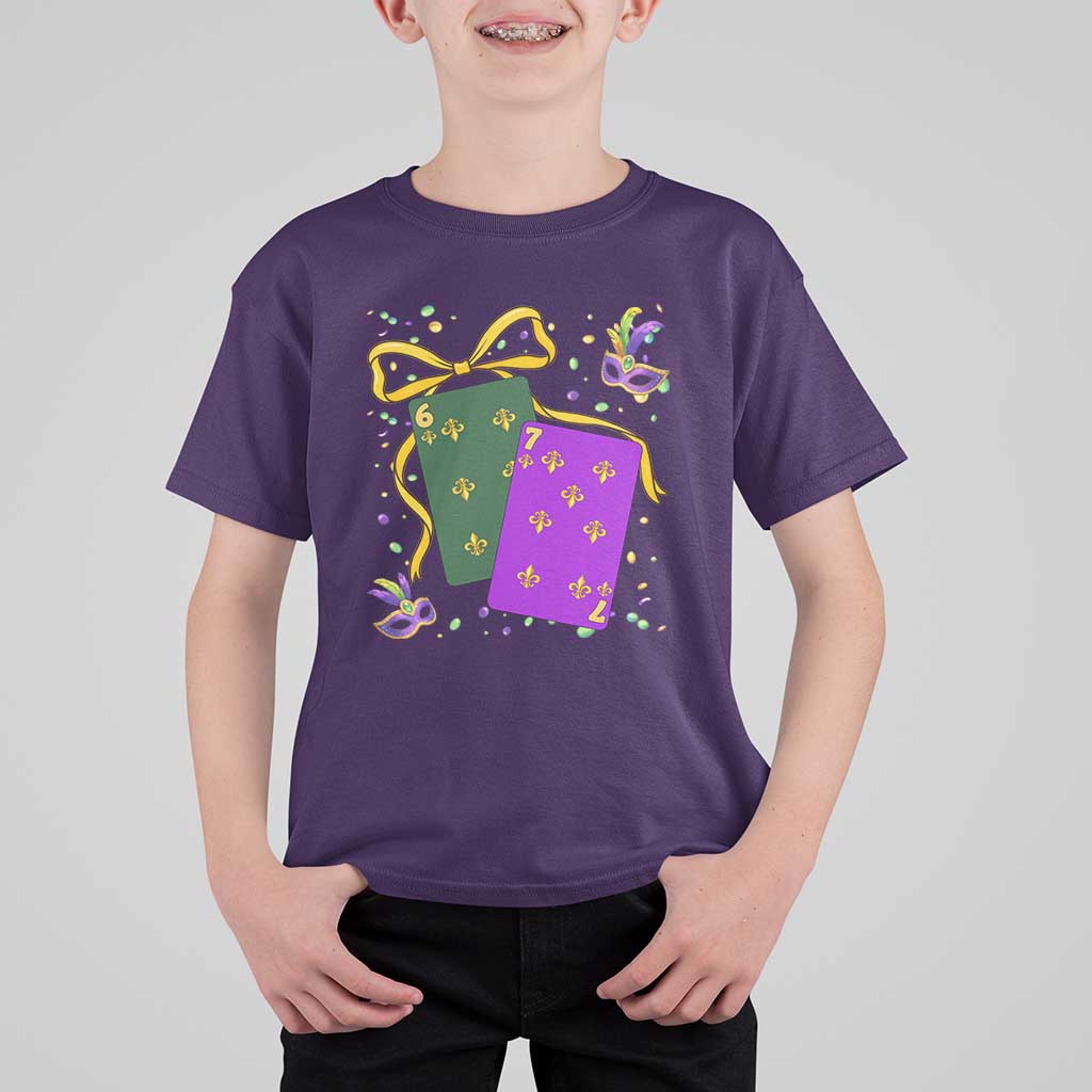67 Mardi Gras T Shirt For Kid Funny Six Seven Playing Cards Meme
