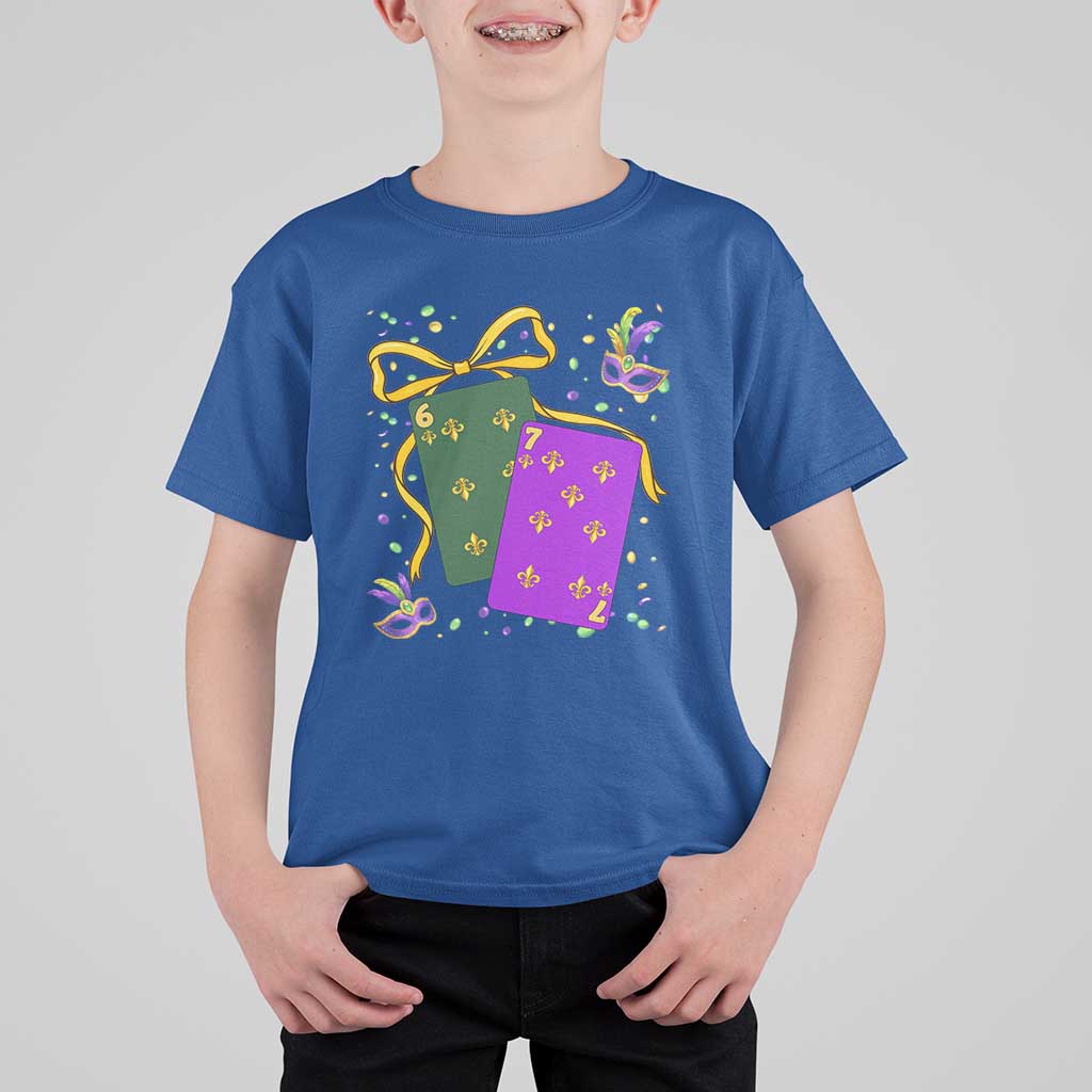 67 Mardi Gras T Shirt For Kid Funny Six Seven Playing Cards Meme