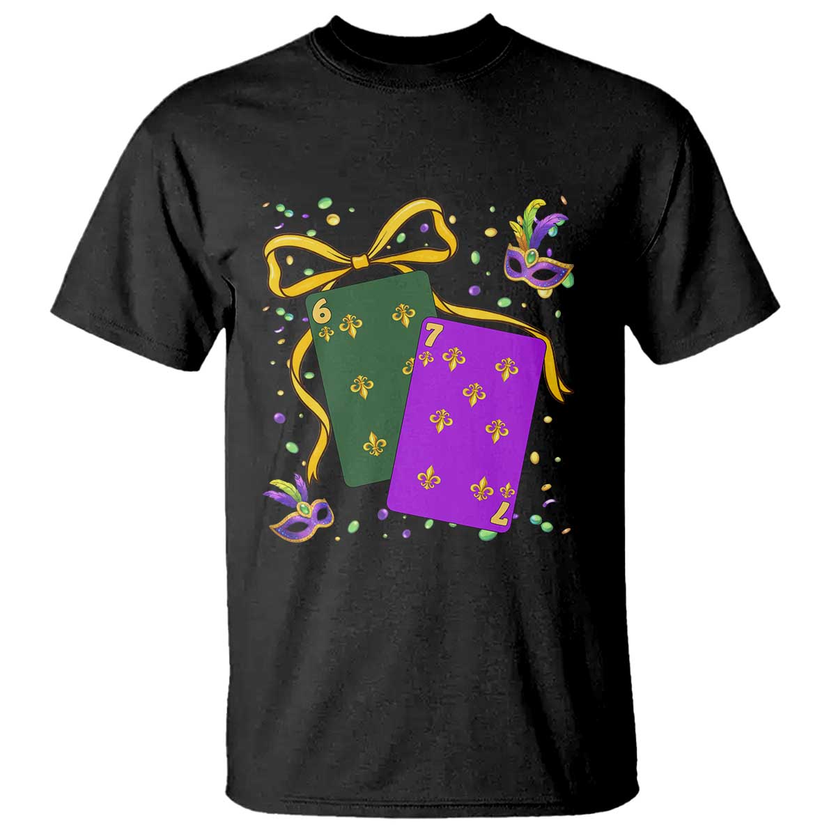 67 Mardi Gras T Shirt Funny Six Seven Playing Cards Meme