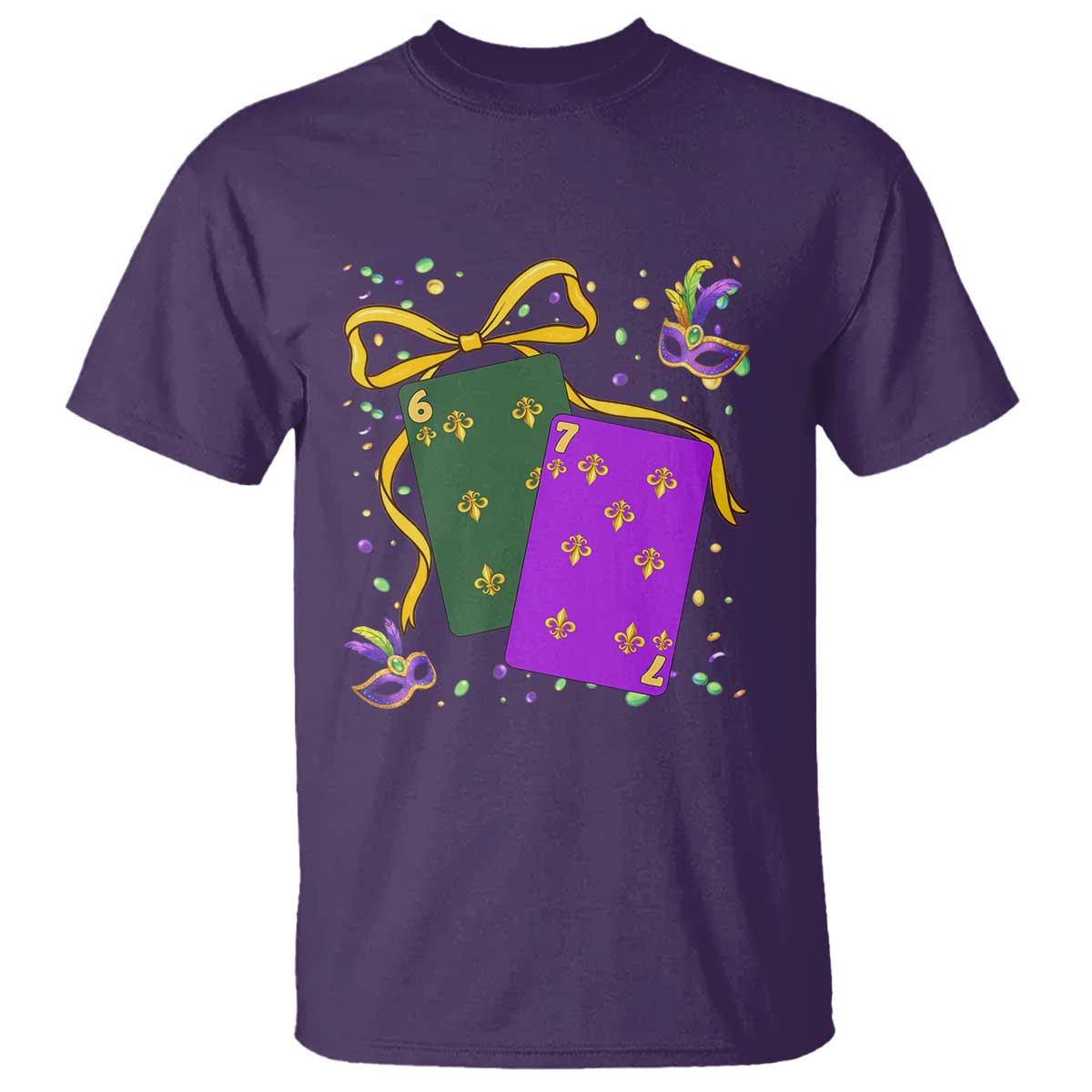 67 Mardi Gras T Shirt Funny Six Seven Playing Cards Meme