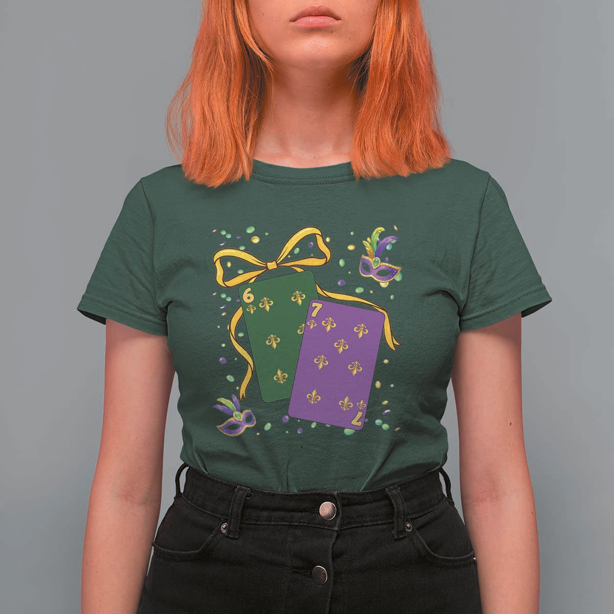 67 Mardi Gras T Shirt For Women Funny Six Seven Playing Cards Meme