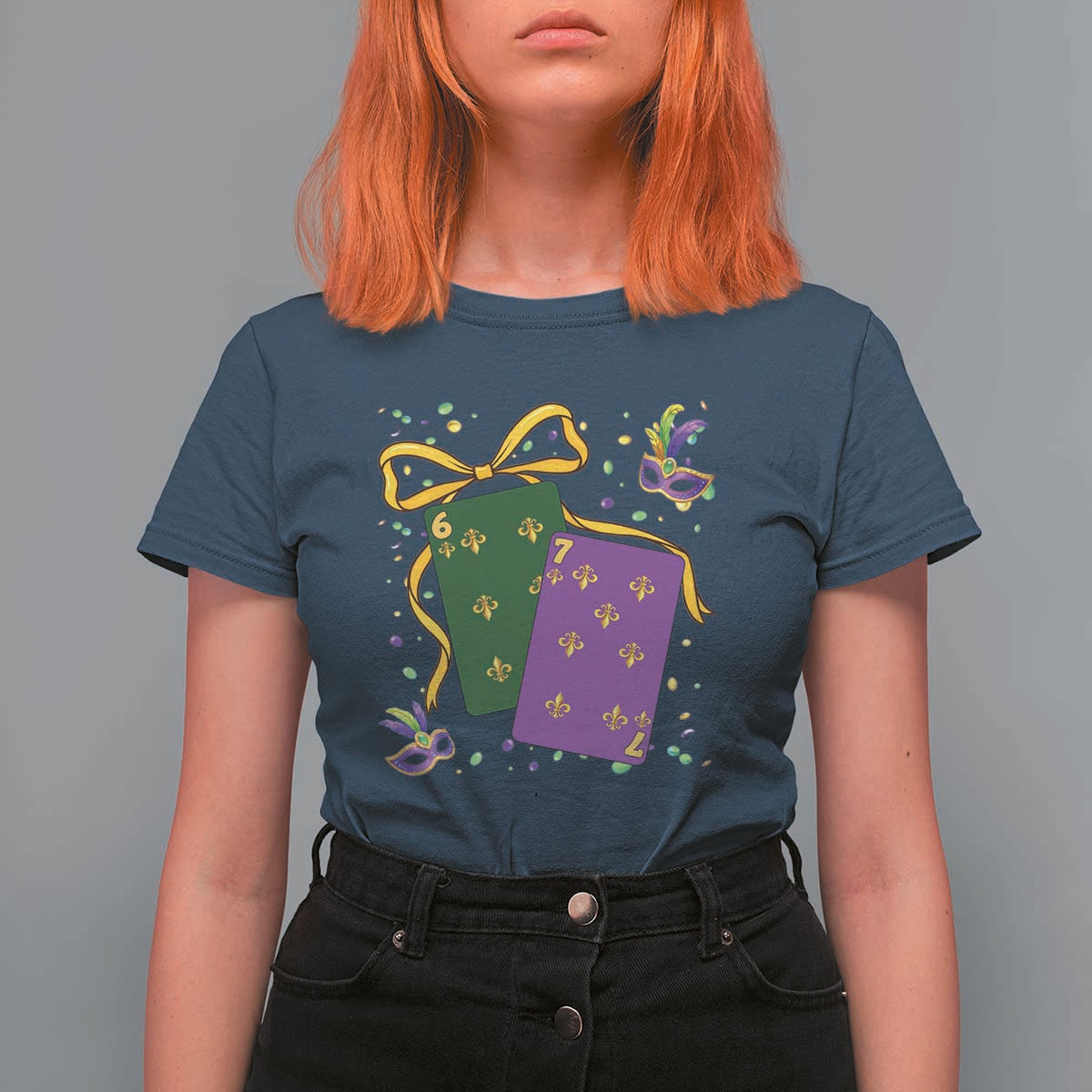 67 Mardi Gras T Shirt For Women Funny Six Seven Playing Cards Meme