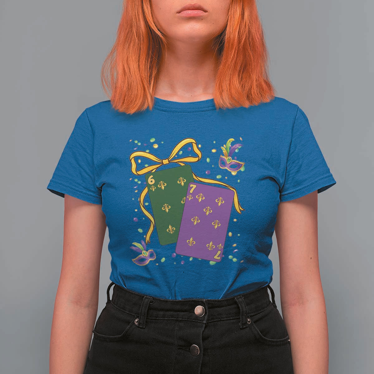 67 Mardi Gras T Shirt For Women Funny Six Seven Playing Cards Meme