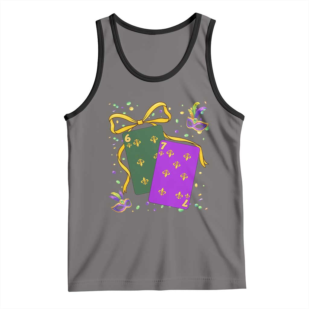 67 Mardi Gras Tank Top Funny Six Seven Playing Cards Meme