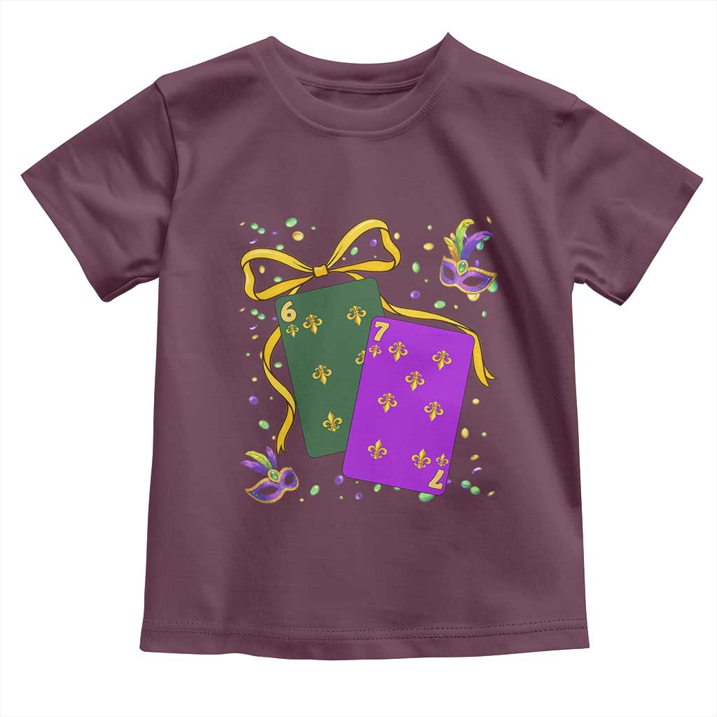 67 Mardi Gras Toddler T Shirt Funny Six Seven Playing Cards Meme